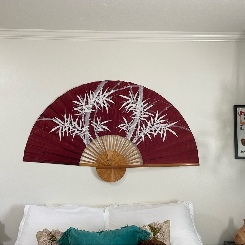 Amazing large wooden and cloth fan